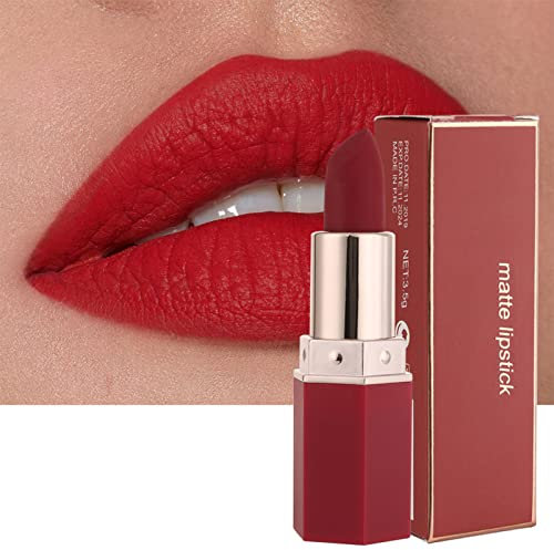 Mattes Lippenstift, Hoch Pigmentiert Lippenstifte Feuchtigkeitsspendend Lipstick, Lang Anhaltende Glatte Feine Textur Matt Rosa Lippenstift Satin Finish Lippenbalsam (1, 04 Scharlachrot)