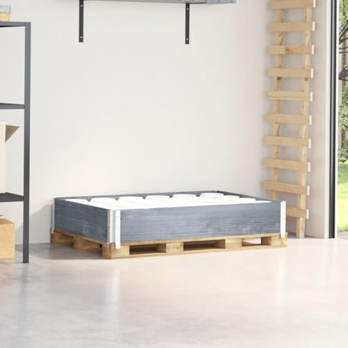 Homgoday Paletten Aufsatzrahmen, Palettenrahmen Holzrahmen Hochbeet Gartenbeet Stapelbar Faltbar, für Pflanzen, Blumen, Gemüse Grau 120x80 cm Massivholz Kiefer