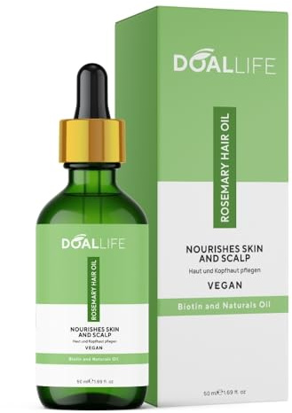 Rosmarinöl Haare - Spezielle Rosmarinöl-Mischung | Natürliche Pflege für Glänzendes und Voluminöses Haar, Unterstützt Haarwachstum | Angereichert mit Mehreren Pflanzenölen -Vegan, Parabenfrei (1)