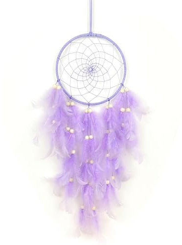 AMONENZ Traumfänger Gross Lila Traumfänger Boho, Aufhängen Vintage, für Raumdekoration Hochzeitsdekoration Partydekoration