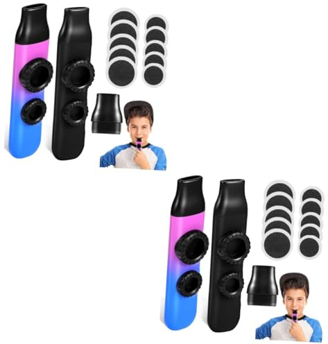 TOYANDONA 4sätze Tragbare Kazoo Musikinstrumente Mit Ersatzmembranen Und Runden Membranen Für Musikliebhaber Und Partys Farbverlauf