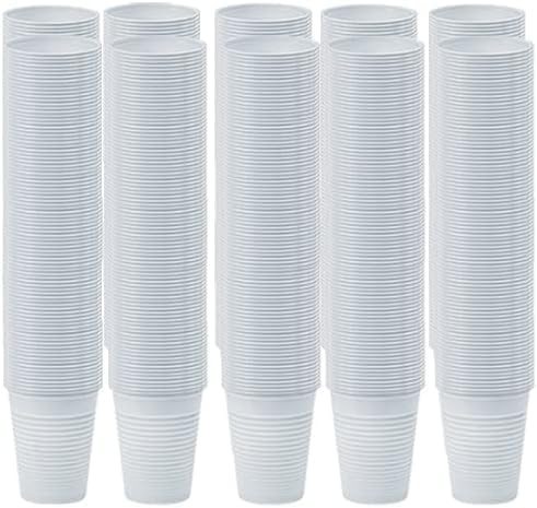 Generico 3000 Bicchieri Bianchi in Plastica per Acqua 200 CC 30 Confezioni da 100 pz Cadauna Bianco 200cc Bicchiere festa party casa