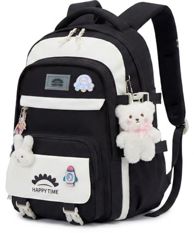 Tanou Schultasche Mädchen, Wasserabweisender Nylon Kinder Schulranzen, 20L