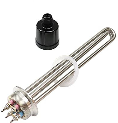 Piezas del calentador de agua Elemento calefactor tubular de inmersión eléctrico SUS304 de 2 con triple abrazadera, 220 V/380 V, 3750 W (Color: Solo calentador, Voltaje: 220 V)(Heater Clamp Set)