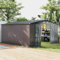 COSTWAY - Cobertizo de jardín de metal (12 m², techo doble pendiente, doble puerta con llave, 4 ventilaciones, cabaña de jardín exterior para bicicleta, papelera, herramienta, antracita (12 m²)