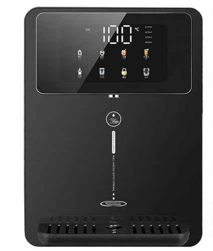Alimentato dalla Rete elettrica,Distributore d'Acqua a Parete da 2200 W,erogatore d'Acqua Potabile Intelligente da 20 l/h con Touch Screen, Temperatura a 6 velocità, Rapporto a 4 velocità(Black)