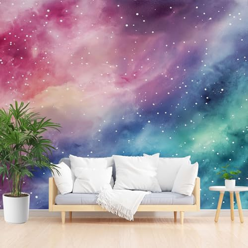 Kosmos Galaxy Fototapete Wohnzimmer, Fantasie Sternenhimmel Tapete Abwaschbare, Galaxie Weltall Vliestapete Schlafzimmer Kinderzimmer Küche 3D Tapete Wasserfest 400 x 280 cm (B x H)