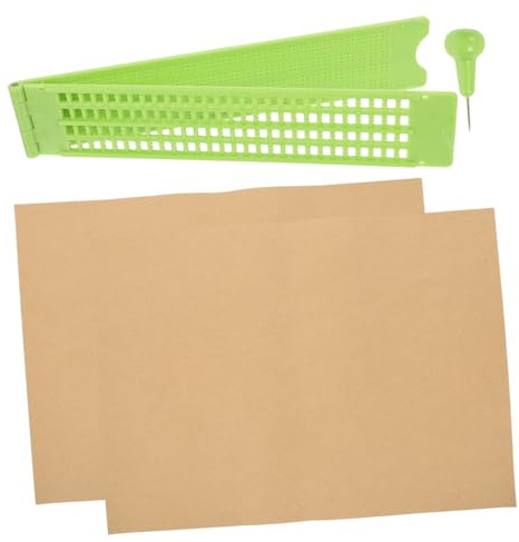 ORFOFE Kit di Scrittura Braille in Plastico, Tavoletta 27X30, 1 Stilo e 2 Fogli per Pratica, Robusta e Facile da Usare per Non Vedenti
