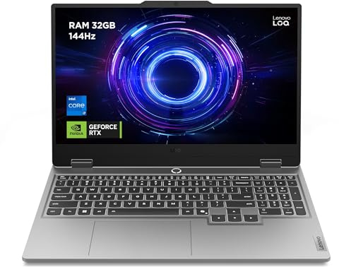 Lenovo LOQ 15 Notebook Gaming, NVIDIA GeForce RTX 5060 8GB GDDR7, Intel Core i7-13650HX (5.0 GHz), RAM 16GB DDR5-4800, 1TB SSD M.2 2242 PCIe 4.0x4 NVMe, FHD 144Hz, Windows 11 Tastiera Retroilluminata