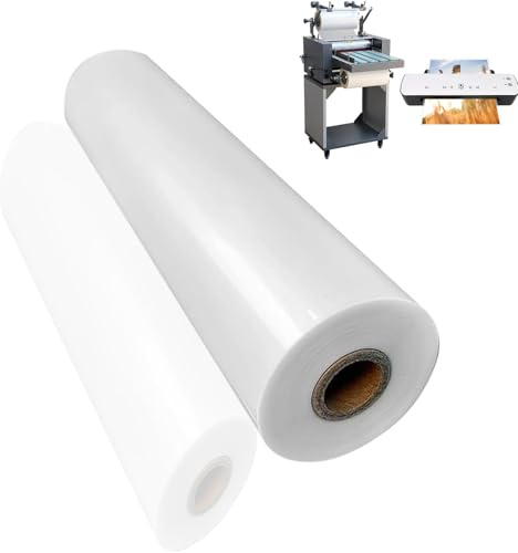 Pellicola per laminazione BOPP opaca, 31,8 x 200 m, pellicola laminata termica laminata a caldo, nucleo da 2,54 cm, spessore 1 mil (27 mic), rotolo di foglio di laminazione per documenti, certificati