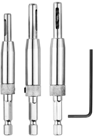 Whimsigulp Self Centering Drill Bit Set, 1/4 Inch High-Speed Drill Bits for Door, Window, Cabinet Hinge Pilot Holes, Includes 2.4mm, 2.8mm, 3.6mm Sizes