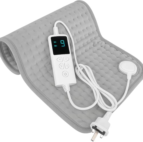 Heating pad, Electric Heat Pad-Automatic Switch-Off with 9 Heating Temperature Levels Heating pad for Back Neck Shoulder Joint Pain Relief, Machine Washable. 30x60cm