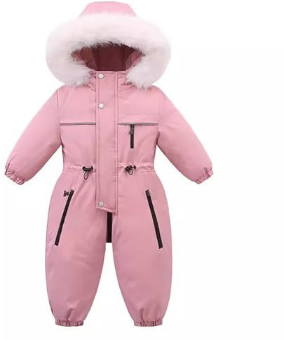 MOVAWAKY Vêtements de Ski Fille Chaude, Combinaison de Ski Bébé Filles Pantalon Combinaison Enfant 10 Ans Vêtements Veste Habit Neige ImperméAbles Et Combinaisons BéBé Fille pour 1-5 Ans