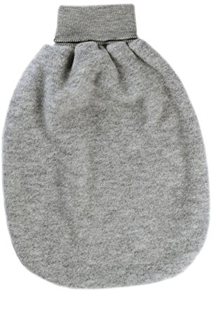 Strampelsack Fleece, Schurwolle, Engel Natur, 3 Farben (47 cm, Hellgrau melange)