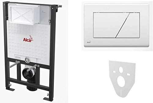 WC Vorwandelement für Trockenbau 85 cm inklusive Betätigungsplatte Weiss Typ Trapez Unterputzspülkasten Spülkasten Wand WC hängend Schallschutz