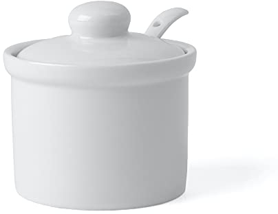 Holst Porzellan AT 216 FA1 Dose 0,17 L Faß mit Löffel, weiß, 8.5 x 8.5 x 6.5 cm