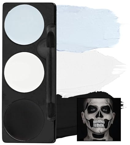 Mehron Makeup Tri-Color Character Makeup Palette | Halloween, Special Effects and Theater Cream FX Palette | Face Paint .7 oz (20 g) (Skeleton)