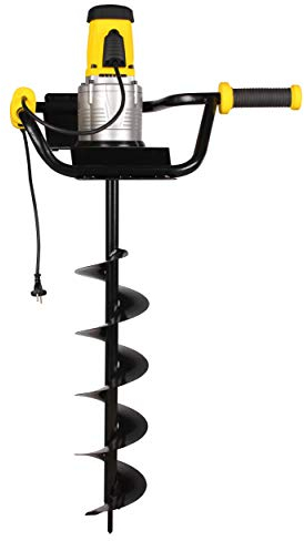 TEXAS Erdlochbohrer Erdbohrer elektrisch EA1200 230V Pfahlbohrer Gartenbohrer Pflanzbohrer (inkl. 150mm Bohrer, 1200W Leistung, max. Bohrlochtiefe 80cm, handlich mit 2 Griffen, Ein-Mann-Erdbohrer)