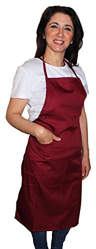 Grembiuli Da Lavoro Cucina Alimentari BIANCHE NERE ROSSE BORDEAUX (bordeaux)