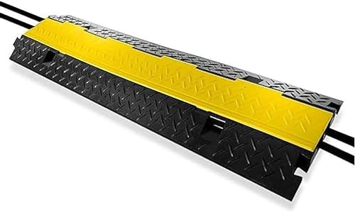Pyle Copertura Resistente per Rampa Protettiva per Cavi - Supporta Protezione per Cavi per Carichi Pesanti a Doppio Canale da 19.958 kg con Copertura Superiore Apribile, Cavo Interno Esterno