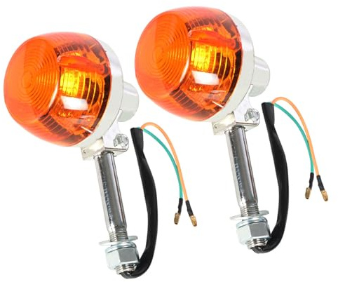 Pack of 2 Motorcycle Turn Signal Lights - Front Rear Blinker Indicator Light Amber Replacement for Honda C70 CT70 CT90 XL100 CB350