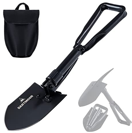 24 Larger Folding Shovel, High Carbon Steel Collapsible Shovel for Camping, Hiking, Digging, Backpacking, Sawing, Car Emergency, Portable Lightweight Survival Snow Shovel, Entrenching Tool