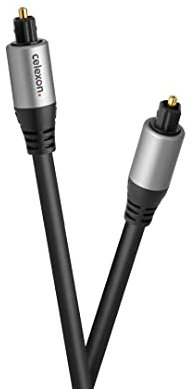 celexon Professional Toslink Optical Audio Cable 1.0m - black - gold-plated contacts, chrome-plated aluminium housing, flexible bend protection