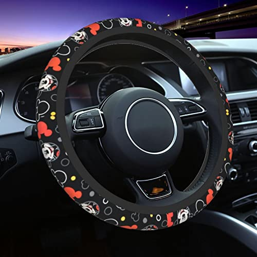 Lenkradbezug mit Cartoon-Motiv, 38,1 cm, für Auto, LKW, SUV, Universal-Lenkradbezug, langlebig, atmungsaktiv, weich, eng anliegend, Autozubehör