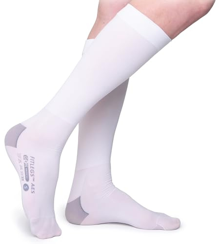FITLEGS - Anti-Embolism Open-Toe Compression Stocking 18mmHg, L, White