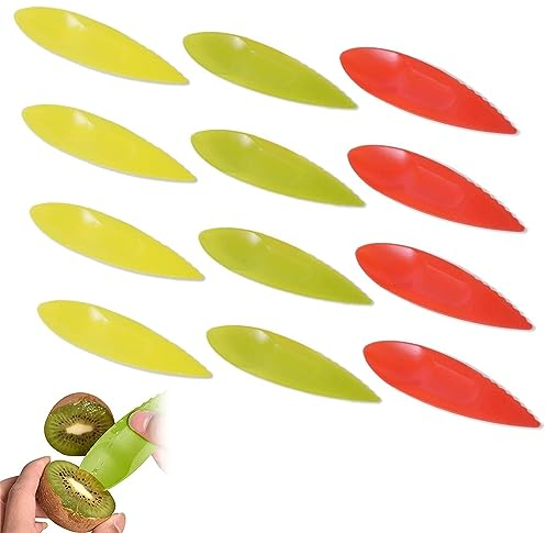 Kiwi Spoon,Kiwi Löffel,Fruchtlöffel,Kiwi Plastic Spoon,Fruit Peeler Cutter Spoon,Küche Gadget,Für Kiwis,Äpfel,Grapefruits Etc,12 Stücke,Kiuiom