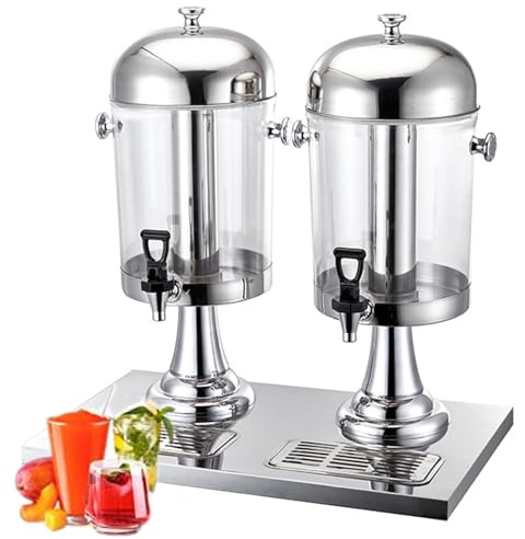 ExoticaBlend Distributeur de jus de Fruit Distributeur de Boissons Froides Thé Glacé Inserts de Refroidissement Machine de Distribution de Boissons en Acier Inoxydable,Silver-16L