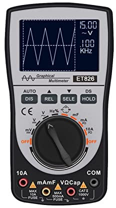 Generatore di segnali di corrente Multimetro for oscilloscopio digitale 2 in 1 Tester for diodi di frequenza di resistenza alla tensione di corrente 4000 conteggi Larghezza di banda analogica di 20 KH