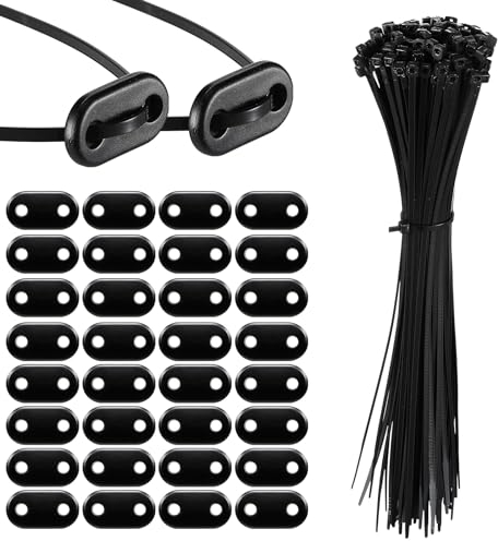 Sinmoe 50 Ensemble Kit de Fixation pour Brise-Vue y Compris Les Attaches de Câble et Fixation des Plaques de Montage Kit de Montage en PVC pour Tapis d'Intimité Clôtures de Jardin