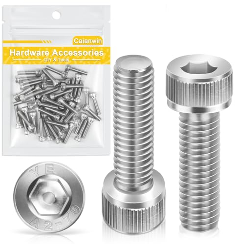M4*16mm Zylinderschrauben mit Innensechskant 50 Stück,Caianwin DIN 912 Edelstahl（A2 V2A）Schrauben für Industriemaschinen,Kraftfahrzeuge,Bauwesen