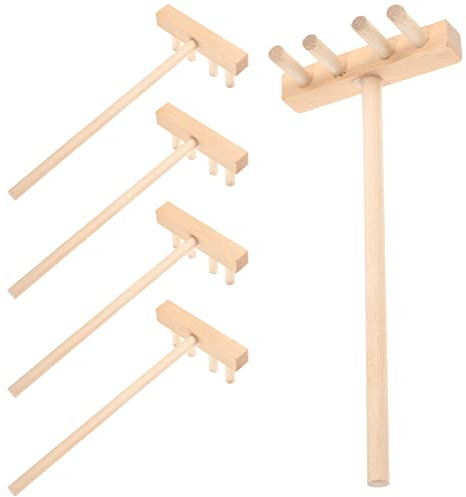 ibasenice 5stücke Mini Bambus Rechen Leicht Kleine Holz Harke Sandkasten Zubehör Dekorative Zen Garten Werkzeuge Für Kreative Sandspieltische Und Meditationsdekorationen