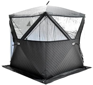 biwakzelt Sauna-Zelt, faltbar, tragbar, quadratisch, für Wandern, isoliert, Camping, EIS, Winter, Angeln, heißes Sweat-Hub-Zelt für den Außenbereich Campingzelt(Gray180cm*180cm*200cm)