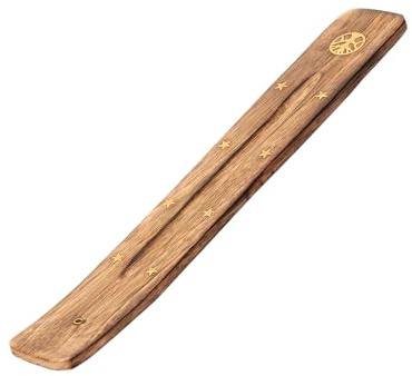 NKlaus Räucherstäbchenhalter Holz, für Yoga, Lebensbaum, 25cm, 1 Stück | Lebensbaum-Motiv; Sterne; für Meditation und Yoga; Gewicht: 20,53g; Breite: 3,3cm