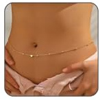 CharmBurst Adjustable Belly Chain with Heart Pendant, Elegant and Versatile Waist Chain, Gold Fashion Belt for Women, for Beach and Summer Outfits