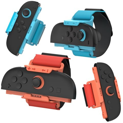 Fiorky Joy-Con justerbar spelarmband rem för switch 2 w/ ben rem elastisk dansband spelhandtag hållare sport rem ring slips för switch 2 joy-con accessoarer