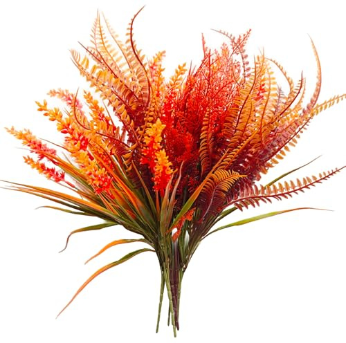 Herbstdeko Herbst Dekoration Kunstblumen Herbst Künstlich - Kunstblumen Autumn Deko Innen Outdoor, Herbstblumen Deko Herbstzweige Fall Decor Balkon Blumen für Drinnen Draußen Garten (Eukalyptus)