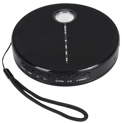 Denash Player CD Portatile, Bluetooth 5.0 Ricaricabile 2000MAH con Funzione Anti -salto e Altoparlante Incorporato per Casa per Casa All'aperto