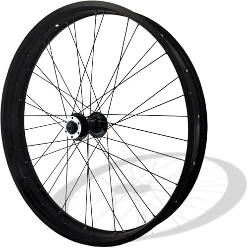 20 Snow Bike 26 X4.0 Fat Bicycle Aluminum Alloy Quick Release 9x135mm 6 Bolts Disc Brake, Black, 20in