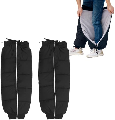 mizikuu Kniewärmer Motorrad Beinwärmer, Beidseitig Tragbare Winter Plüsch Kniewärmer Fahrrad Wasserdicht Winddicht Legwärmer mit Reißverschluss Outdoor Knieunterstützung Beinstulpen für Damen Herren