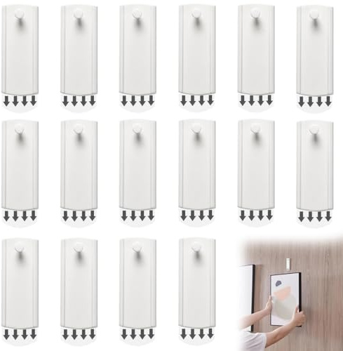 16 Stück Bildaufhänger Selbstklebend, Klebenagel Für Bilderrahmen (Weiß) | Bild Aufhängen Ohne Bohren, Klebehaken Bilder Aufhängen, Bilderhaken Zum Kleben, für Aufhängens von Bildern, Rahmen, Poster