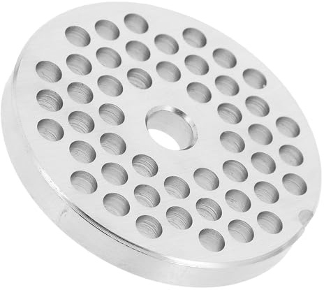 Acier Inoxydable Grille Hachoir Disque de Remplacement, N 12 | Pièces de Hachoir à Viande, Métal Argenté, Trou Central 6mm, la Cuisine