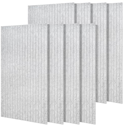 Youyijia 8 Stücke Akustikpaneele selbstklebend, 120x60x0.9cm, Schalldämmung Schallschutz wand Schallschutzplatten Akustikplatten für Tonstudio, Büro, Studio und Wanddekoration, Grau