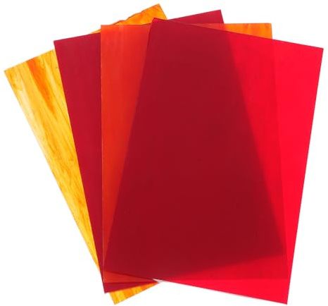 Cabilock 4 Pièces de Verre pour Vitrail Texture Ondulée, Matériau Mosaïque Coloré, pour L'art du Vitrail Décoration DIY Murale Raffinée Couleur Aléatoire