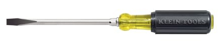 Klein Tools 602-10 Flathead Screwdriver with 3/8-Inch Keystone Tip, Made in USA, 10-Inch Heavy Duty Round Shank