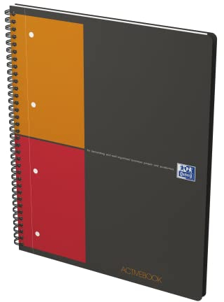 Oxford Activebook Interantional A4, kariert, 160 Seiten, versetzbares Register, Dokumententasche