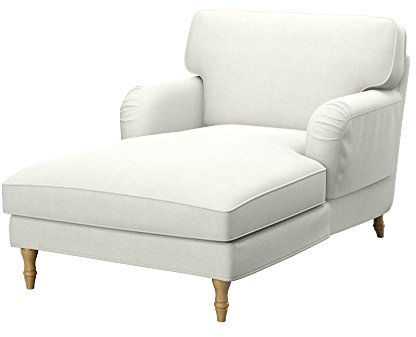 Soferia Überzug Kompatibel Mit STOCKSUND Bezug Schonbezug Chaiselongue-Bezug Husse Kratzfest Hydrophobie Allergenfrei Elegance Ecru